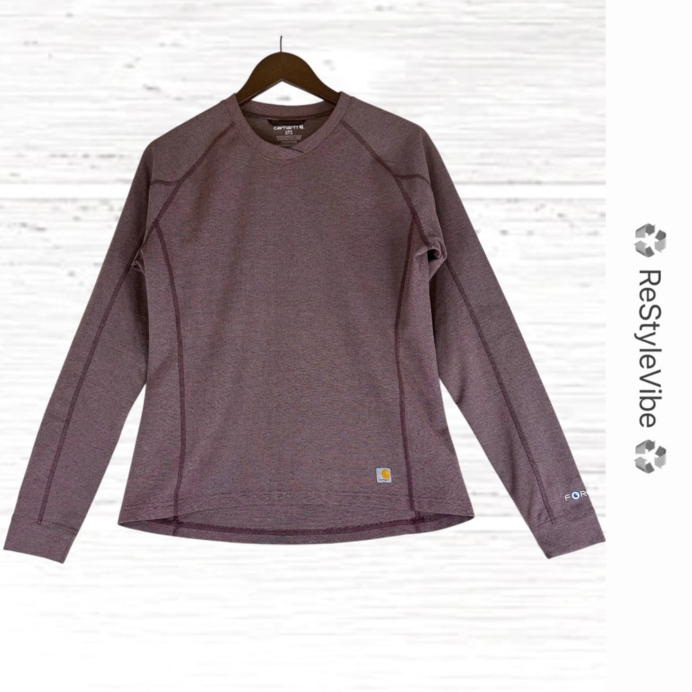 CARHARTT Women’s Size L Shirt Force Work Style Crew Long Sleeve Stretch